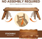 3 Tiered Serving Tray for Party Acacia Wood Foldable Tiered Tray Stand - Image 4