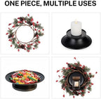 MOYEE Christmas Candle Holder Wreath Single 14 inch, Christmas Candle Ring - Image 6