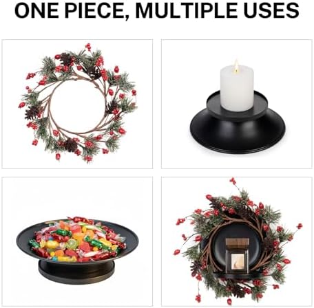 MOYEE Christmas Candle Holder Wreath Single 14 inch, Christmas Candle Ring - Image 6