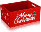 Namalu Christmas Hot Cocoa Bar Decor 11x8x5 in Wooden Storage Box, Red by Namalu