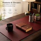 Red Faux Leather Table Runner Waterproof Heatproof for Christmas 36 inch - Image 7