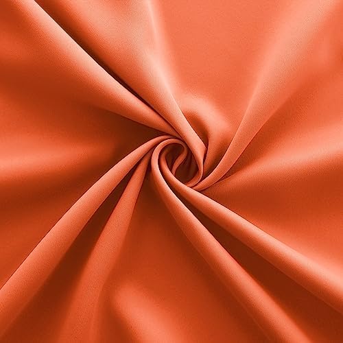KOUFALL 52x63 Inch Length Orange Blackout Curtains for Living Room - Image 5
