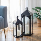 24" & 17" Large Outdoor Lantern for Patio Waterproof Porch Decor - Image 5
