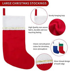 24 Pack Felt Christmas Stockings, 19 Inch White & Red Stockings with Gold Trim - Image 3