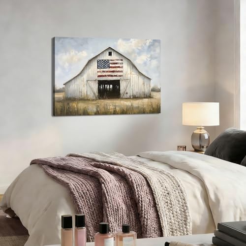ZERILYN Ship Next Day – Independence Day Canvas Prints, Patriotic Wall Art Pictures, American Flag Home Decor, Red White Blue 4th of July Decoration - Image 5