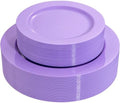 FLOWERCAT 60PCS Purple Plates - Heavy Duty Purple Plastic Plates Disposable for Easter Party/Wedding - Include 30PCS 10.25" Dinner Plates and 30PCS 7.5" Dessert Plates by FLOWERCAT
