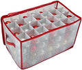 Simplify Organizer Container, Holds Total of 224 Amongst 2 Bags, 2.5” Slots, Durable, See Through for Easy Viewing ornament storage, 112 Count-2PK, Red, AZ-710011-2PK by Simplify