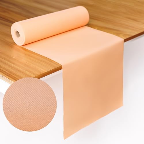 American Homestead Paper Table Runner Roll - 78 ft. Disposable Linen-Like Table Cover Roll - 20 Perforated Table Runners (16" x 48") for Parties, Weddings, and Events - Peach by AHAMERICANHOMESTEAD