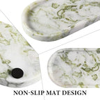 Koville Marble Vanity Tray for Bathroom Countertop, Green Marble Bathroom Tray Perfume Trays for Dresser, Stone Jewelry Dish Stone Trays for Kitchen Counter, Candle Holder for Home Decor - Image 4