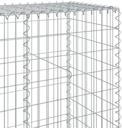 vidaXL Gabion Basket with Cover 393.7"x19.7"x78.7" Galvanized Iron - Image 4