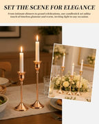 30 Pcs Gold Taper Candle Holders Bulk Set, Tall Metal Candlestick Holders for Table Centerpieces, Wedding Dining Table Fireplace Home Party Decor with Anti Slip Pads (5.9", 7.5", 8.7") - Image 5