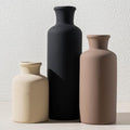 Ceramic Vase Set of 3, Modern Neutral Minimalist Home Decor, Boho Rustic Farmhouse Decorative Vases for Pampas Grass Dried Flowers | Table Centerpiece Entryway Mantel Shelf(Black Mix Set - White#2) by BLLOOO