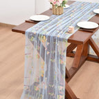 Butterfly Floral Table Runner Flowers Tea Garden Party Picnic Table Decor - Image 6