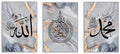 Set of 3 Islamic Wall Art Calligraphy Allah Arabic Poster Canvas Print Painting Home Decor Arabic Muslim Living Room Bedroom Decoration No frame by Unknown