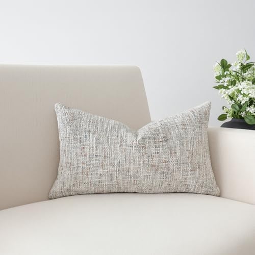 Textured Chenille Lumbar Pillow Covers 12x20 Inch Set of 2 Soft Neutral Woven Accent Boho Farmhouse Rectangle Decorative Cushion Cases for Modern Home Decor Couch Sofa Chair Living Room - Image 4
