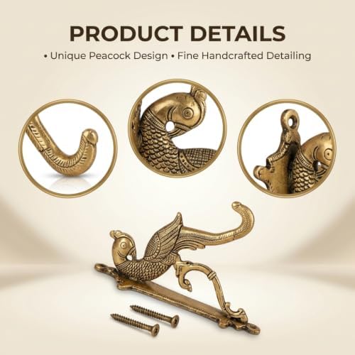 Indian Shelf Brass Peacock Plant Hanger Hook for Baskets and Lanterns - Image 4