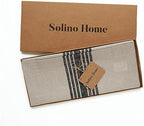 Solino Home 100% Linen Table Runner, 14 x 144 in, Black and Natural Striped - Image 5