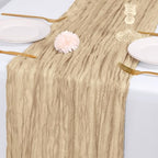 28 Pack Beige Cheesecloth Table Runner 17x108 Inch Semi Sheer Boho Gauze Cheese Cloth Fabric Table Runners, for Wedding Party Baby Shower Birthday Home Decor Garden Farmhouse - Image 7