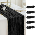 Sioloc Black Cheesecloth Table Runner Fall Autumn Decor for Home 10ft Table Cloth for Wedding Birthday Party Halloween Thanksgiving Decorations by HEALTHYCOMFORTLIFE