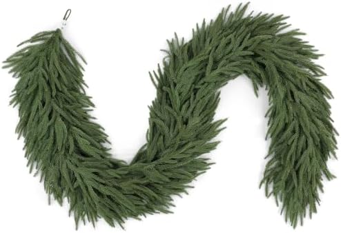 2PCS 6FT Christmas Norfolk Pine Garland, Real Touch Soft Mantel Decor - Image 2