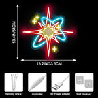 Red Starburst Neon Sign for Bedroom Music Room, Mid Century Modern Decor - Image 4