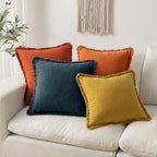 MIULEE Linen Decorative Fall Euro Throw Pillow Covers Burnt Orange 24x24 - Image 5