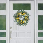 Puleo International 24" Artificial Lemon and Hydrangea Floral Spring Door Wreath - Image 3