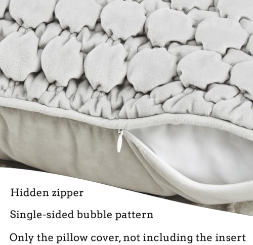 Pillow Cover 26x26 1 Piece Velvet Large Euro Sham Decorative Farmhouse Cushion Covers Soft Bubble Texture for Couch Sofa Bedroom Living Room,Gray - Image 5
