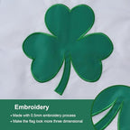 SYII Ireland Shamrock Flag 5x8 Ft Outdoor, Embroidered Irish Shamrock Flags with 2 Brass Grommets, Heavy Duty 210D Polyester Vivid Color for St Patrick's Day Decor - Image 2