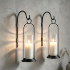 Wall Candle Sconces Hurricane Candles Holder, Modern Pillar Candle Lantern by VIVIRENOIR