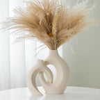 Liotww Off White Ceramic Flower Vase Home Decor Shaped Hollow Vase Set of 2 by Liotww