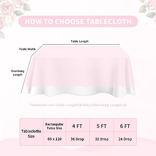 Pink Lace Table Cloth 60x120inch 2Pcs for Decorations Wedding Centerpieces - Image 4