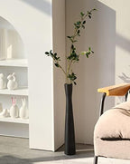 AETVRNI Black Vase,20"Tall Ceramic Floor Vase for Pampas Grass Dried Flower - Image 5