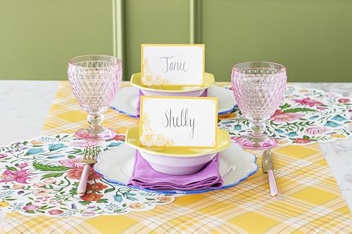 Yellow Plaid Paper Table Runner - Easter Spring Holiday Pattern for Parties or Weddings - Disposable Table Runner American Made - Image 6