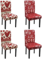 Valentines Chair Covers Set of 4 Watercolor Rose Stretch Parsons Slipcover by Unknown