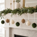 15 Pcs 3.15" Green and Brown Velvet Balls Ornaments for Christmas Tree - Image 4