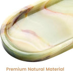 Natural Marble Decorative Tray, 9.8”x4.4”, White Orange - Image 4