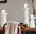 Homebia Design Wooden Candle Holder Set of 3 – 10, 8, 6 inch, Antique White by HomebiaDesigns