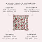 CPC Red Garnet Block Print Throw Pillow Covers 24x24 Inch, Set of 2 - Image 6
