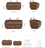 AceList Wall Hanging Basket, Boho Style Hand-Woven Hanging Storage Baskets - Set of 2, Ideal for Boho Room Decor, Kitchen, Garden, and Living Room(Brown) - Image 2