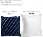Nestl Throw Pillow Covers, Cozy Velvet Decorative Outdoor Pillow Covers 16x16 Inches, Soft Solid Cushion Covers for Sofa, Bed and Car, Set of 4 - Navy Blue - Image 2