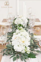 TINGE TIME Flower Garlands, 2 PCS Artificial Eucalyptus Garlands, Handcraft Artificial Rose Garland for Arch Wedding Sweetheart Table Ceremony Backdrop Decorations for Home (IvoryWhite) - Image 6