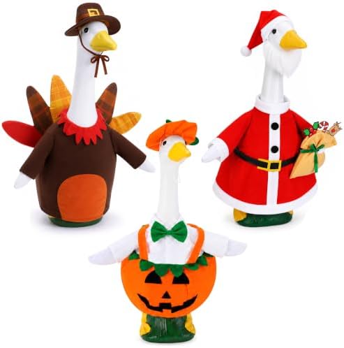 3 Set Holiday Porch Goose Outfits for Halloween Christmas Thanksgiving Day by Watayo