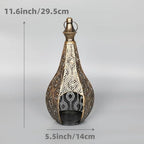 Candlestick Candle Barrels Moroccan Style Retro Lanterns Projection Lights Hollowed-Out Decorations Home Ramadan Hanging Outdoor Indoor Courtyard Porch Festival Weddings - Image 2