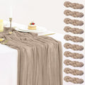 10 Packs Nude Cheesecloth Table Runner 35x120 inch, Boho 10ft Light Brown Cheese Cloth Table Runner Gauze Rustic Table Cloth for Bridal Shower Wedding Birthday Party Holiday Decor by BlueTopCoLtd