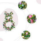 28 Inch Easter Bunny Wreath for Front Door, Tulip Easter Egg Wreath with Colorful Berries, Spring Floral Wreaths for Home Wall Window Farmhouse Decor - Image 3