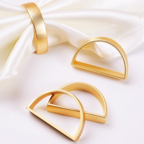 APTWOW 50PCS Gold Napkin Rings, Fall Thanksgiving Christmas Table Decor - Image 2