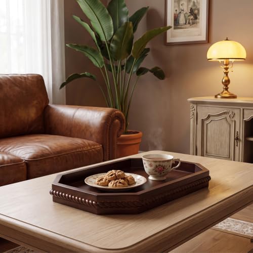 Decorative Tray with Pattern Farmhouse Wooden Serving Tray - Image 6