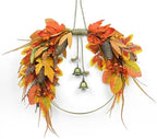 Thanksgiving Fall Wreath for Front Door 15.7 Inch Autumn Wreath Harvest Wreaths with Pine Cones Maple Leaves Berries Autumn Fall Decorations for Porch Wall Outdoor Indoor Festival Party Decor by Kuabiz