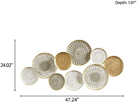 Madsion Park Wall Art Living Room Décor Legion Metal Plates Carving, Home Accent Modern Inspired Dining, Bathroom Decoration Ready to Hang Panel for Bedroom, 47.24"W x 24.02"H, Multi - Image 4